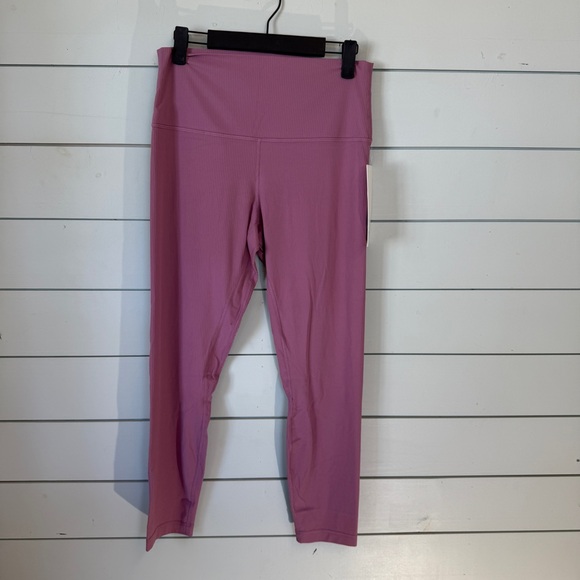 Lululemon align ribbed HR leggings 25" pink women's size 10 NWT - Picture 1 of 4